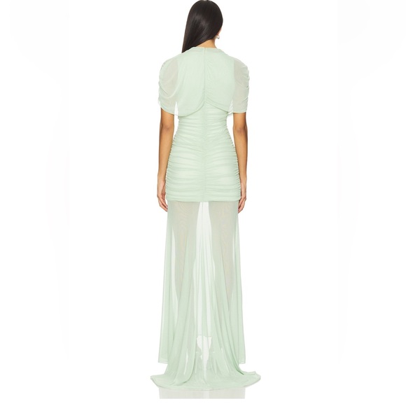 Amanda Uprichard Evianna Gown in Pistachio. - Picture 3 of 7